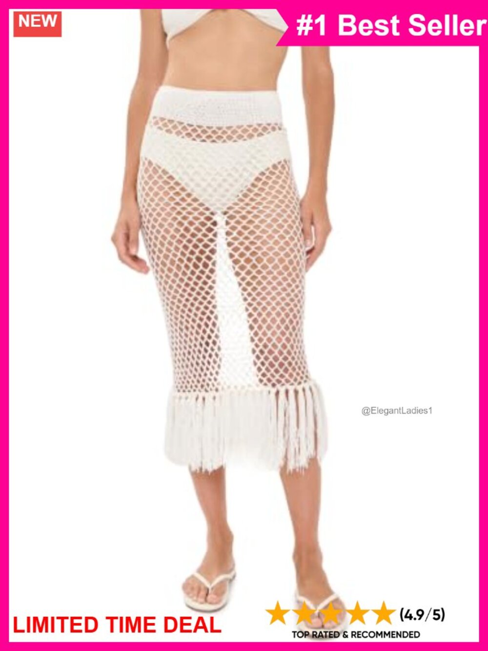 Juliana Midi Coverup Skirt Crochet Pull On Wash Cold Acrylic
